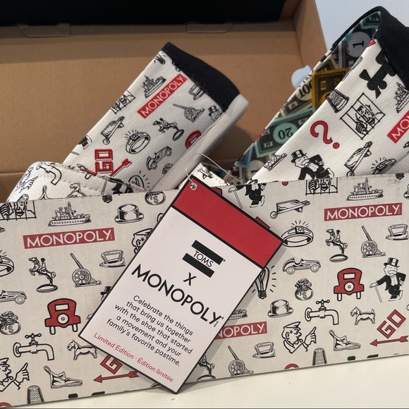 NIB NWT Toms x Monopoly Limited Edition Alpargatas w/ OrthoLite - Women’s 7 - Picture 2 of 16
